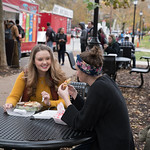 Students Eating by The Food Trucks